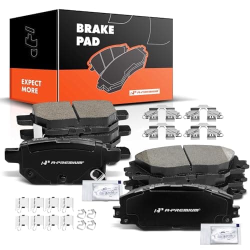 A-Premium Front and Rear Ceramic Disc Brake Pads Set Compatible with Select Pontiac, Scion and Toyota Models - Vibe 2009-2010, xB 2008-2015, Corolla 2009-2011/2014-2019, Matrix 2009-2014, 8 Pcs