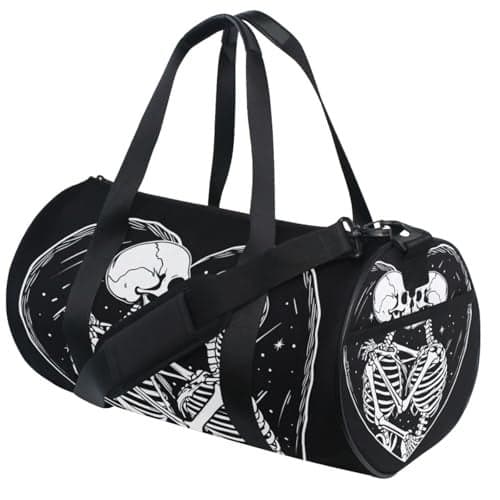 MNSRUU Duffel Bags Skull Love Kiss Sports Gym Bag Travel Luggage Overnight Bags for Men Women