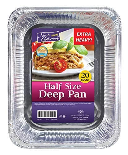 Aluminum Pans Half Size, 9X13, Extra Heavy Duty Disposable Foil Pans For Baking (20 Pack) Roasting & Chafing, Deep Tin Foil Bakeware, Steam Table Tray, Cookware, Food Prepping, Cake & Oven Pan
