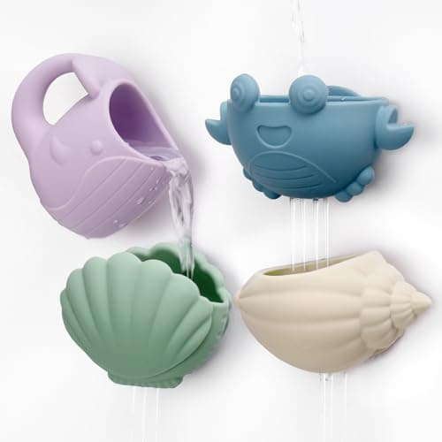 haakaa Tidal Tribe Silicone Baby Bath Toy Set Mold Free Food Grade Silicone Bathtub Pour and Toys for Toddler 13 BPAFree Bath Tub Toys for Babies Infant 612 Months