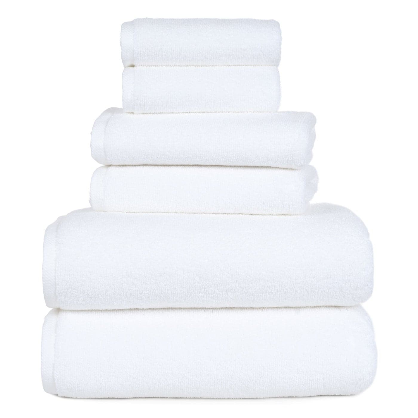 6PC Towel Set 625GSM 100 Cotton Bathroom Essentials with 2 Bath Towels 2 Hand Cloths and 2 Washcloths Absorbent Sheet for Bath Shower Gym Spa and Dorm Room by Lavish Home White