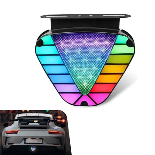 Foelony Colorful Triangle Brake LED Light 1224V Triangular Brake Tail Warning Flash Lamp Car AntiCollision Flashing Tail Lights Universal for Cars Trucks Motorcycles Bikes