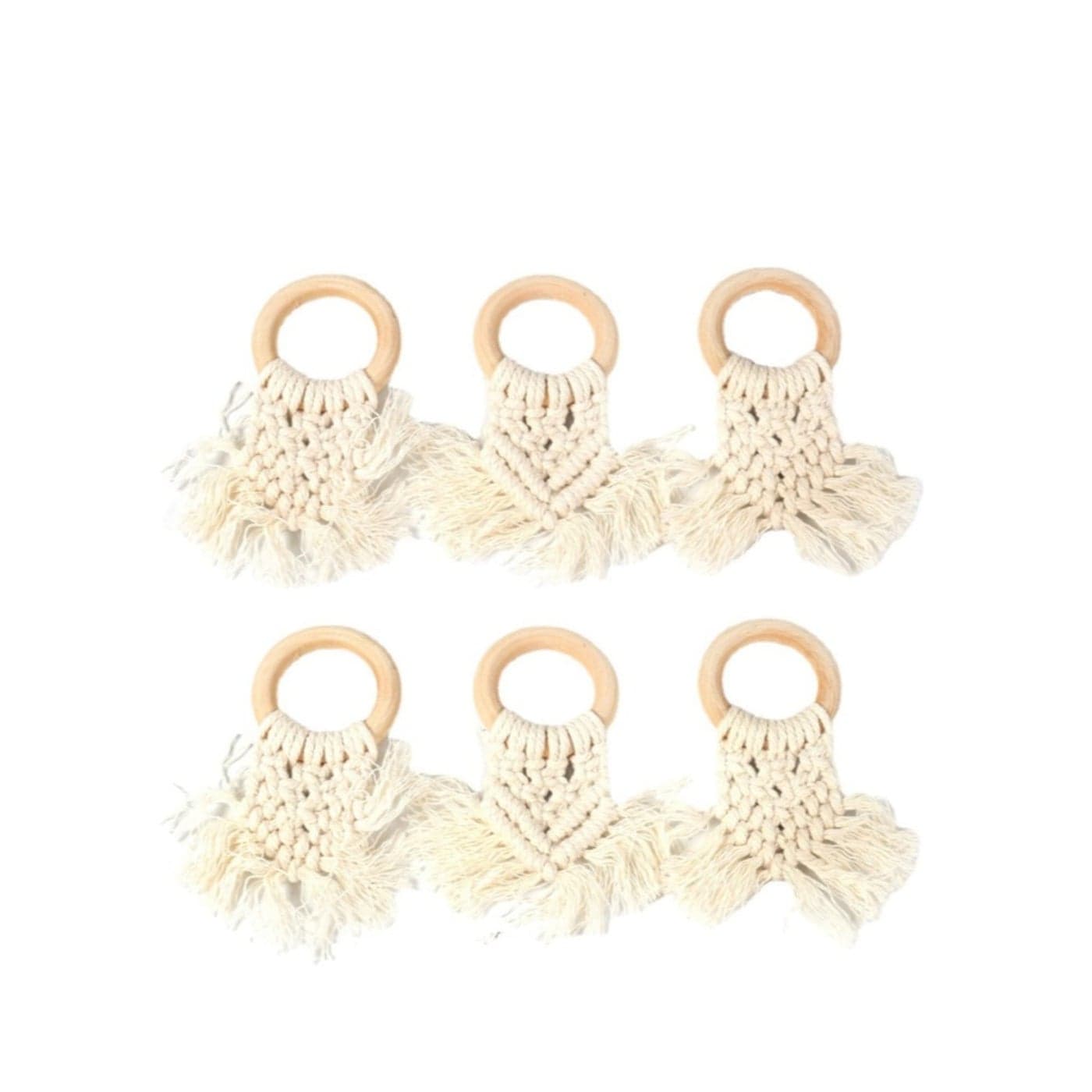 Napkin Rings Set of 6 Handmade Bohemia Macrame Woven Cotton Napkin Ring Holders for Wedding Party Farmhouse Dining Table Decor