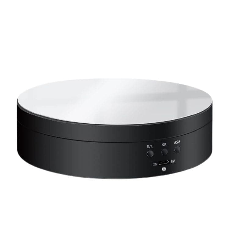 FOLETO Rotating Display Stand 5.4 Inch Electric Turntable 360 Degree Rotation 4 Kg Load Capacity Adjustable Speed Silent Motor Shiny Surface for Photography Jewellery Tumbler Product Showcase - Black