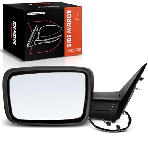 A-Premium Driver Side Power Door Mirror - Compatible with Ram 1500 2014-2018, 1500 Classic 2019-2022, Ram 2500 2013-2018 - Heated Manual Folding Textured Black - Replace# 68147863AO