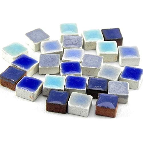 ALEA Mosaic Mini Ceramic Tiles (0.19inch or 5mm) 5000 Pieces for Crafts and Arts, Mix Blue, MXBL