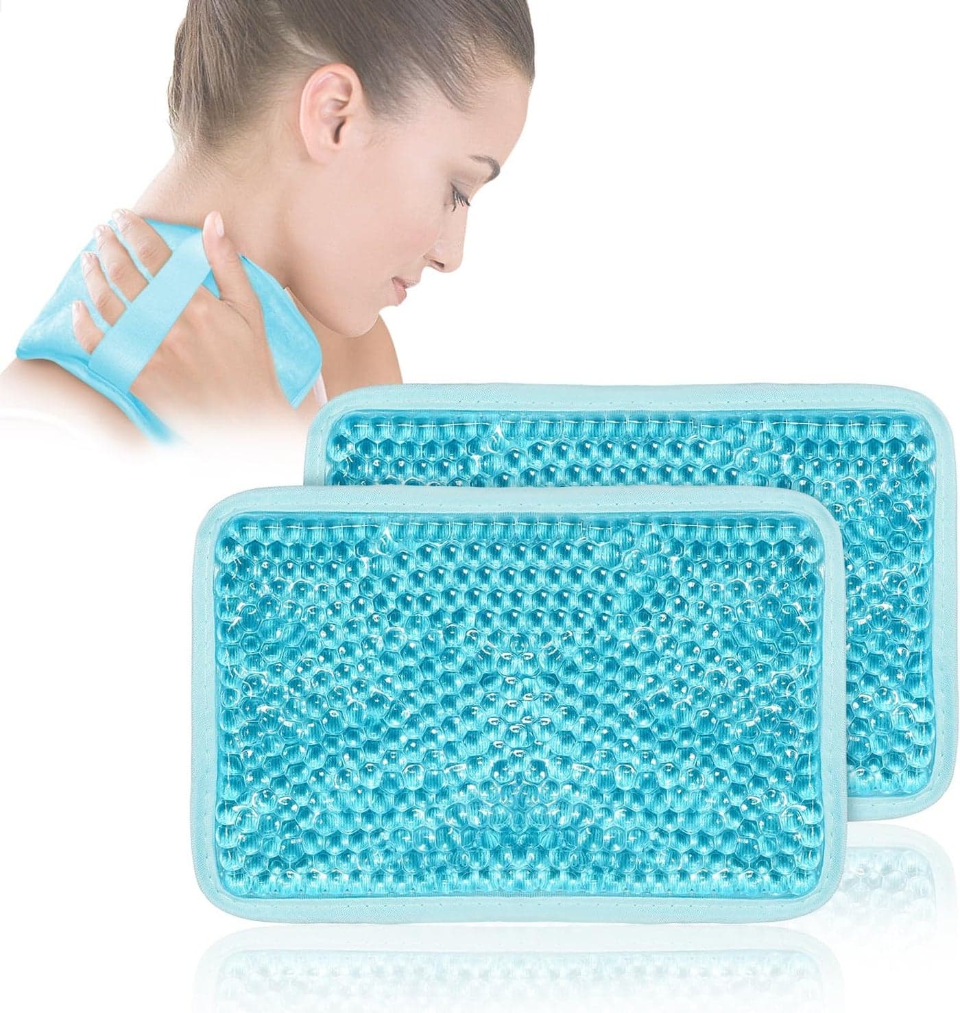 Gel ice Pack, ice Packs for Injuries Reusable for Pain, Swelling, Injuries of Knee, Shoulder, Foot, Back, Ankle, Neck, Elbow, Wisdom Tooth - Heat & Cold Therapy