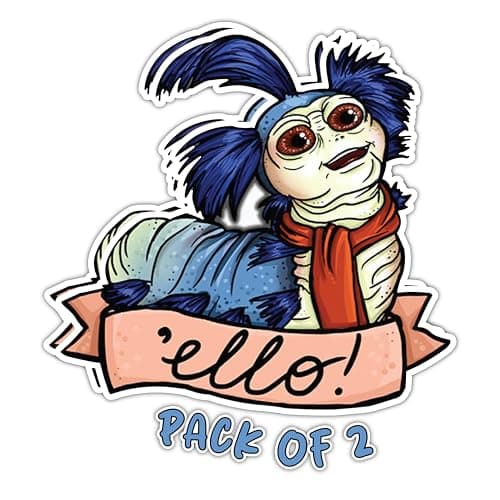 IMPERIAL VIBES Ello Labyrinth Worm Sticker Vinyl Decal for Car Truck and Van Removable Indoor and Outdoor Use for Laptop Waterproof Decal for Window and Waterbottle Pack of 2 Imp 51
