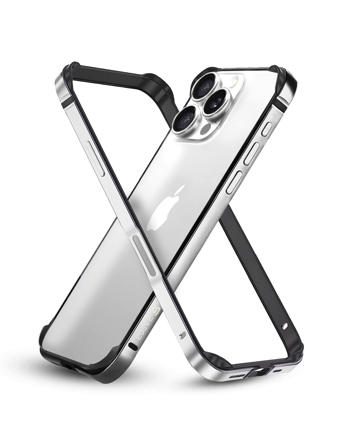 RAEGR Phone Case |Anodized Aluminum Bumper |Supports Mag-Safe Wireless Charging |Edge Armor Protective Minimal Case Compatible with iPhone 16 Pro Max (6.9-Inch) (2024) -White Titanium RG10584
