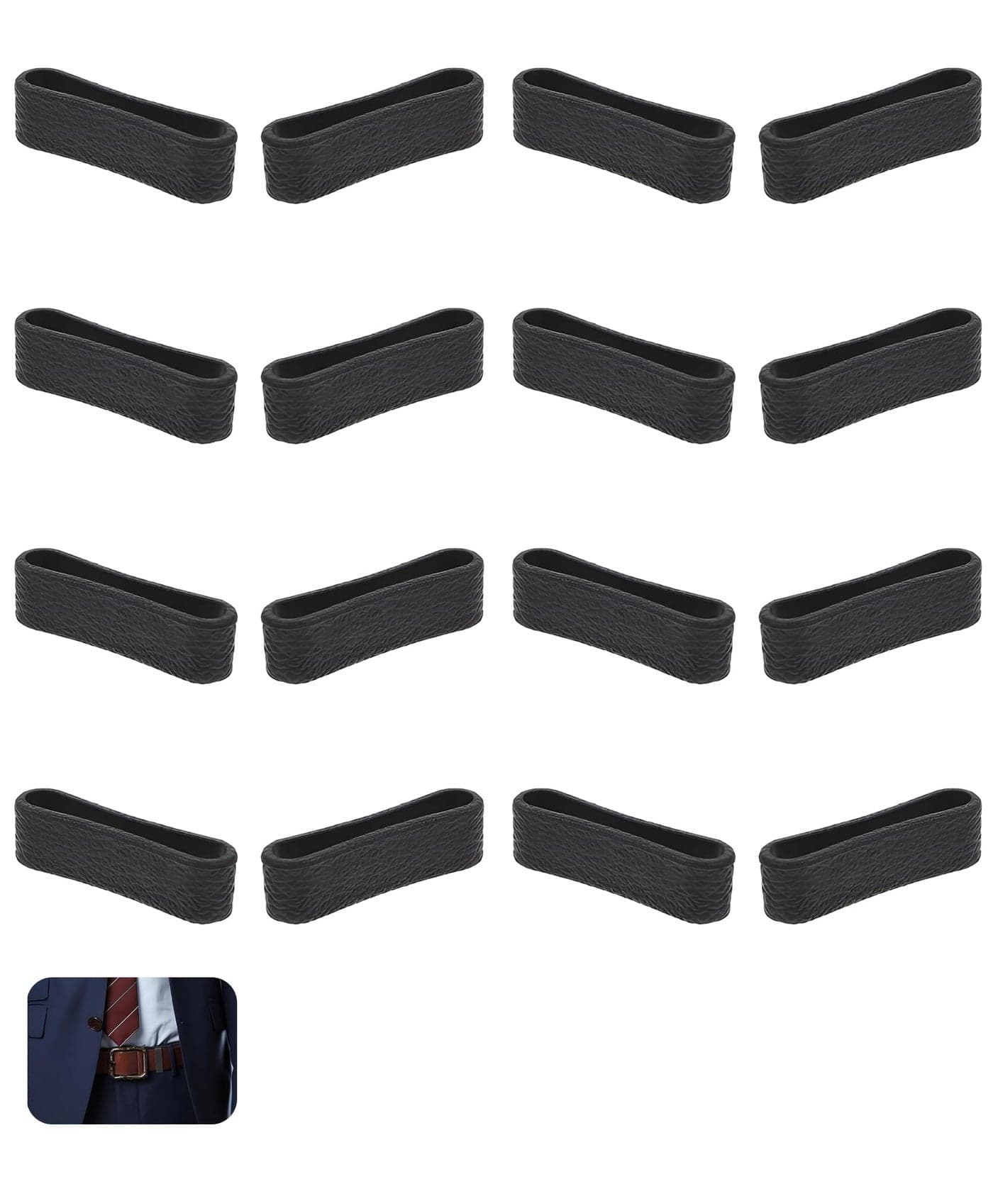 16pcs Belt Buckles For Men, Rubber Leather Belt, Loop Keepers Ring Buckle, Replacement Belts Straps, Organizer Fixing Holder, Stays Retainer Loops For Belt Hold, Extra Men Women Diy Craft Accessories