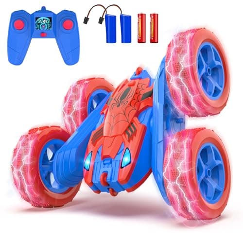 Blissbud Remote Control Car Spider RC Cars for 4 5 6 7 8 9 10 11 12 Year Old Boy 360Rotating 4WD Rechargeable Drift RC Race Car Boys Toys Birthday Gifts Easter Basket Stuffers for Kids Age 412