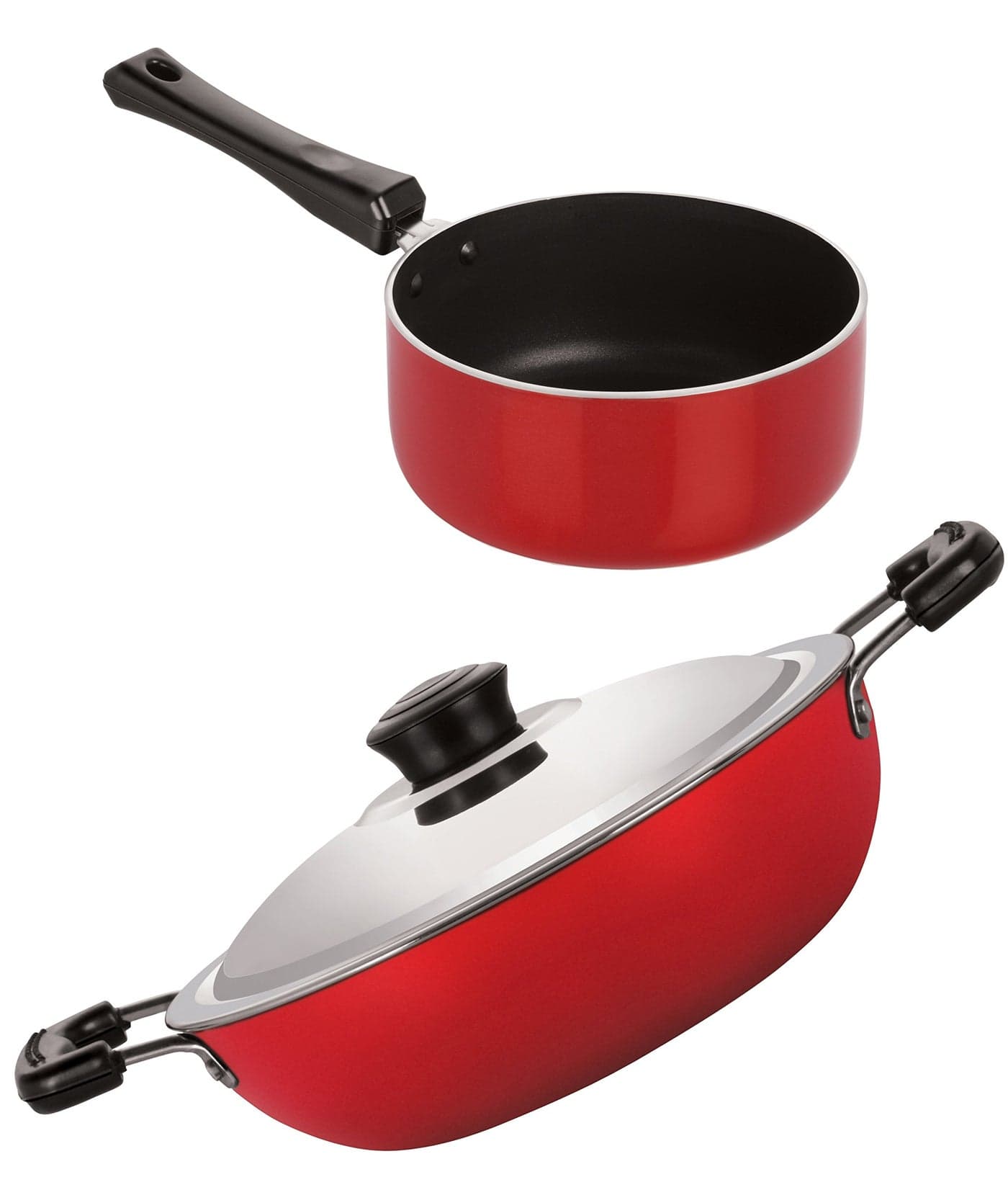 Nirlon Non-Stick Gas Compatible Stain Free Kitchenware Essential Combo Gift Set Offer with Bakelite Handle, 2.6mm_DKD(B)_SP(M)