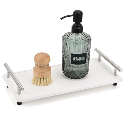 Segbeauty 12x6in Quick Dry Stone Sink Tray, Water Absorbent Instant Drying Diatomite for Bathroom, Countertop Organizer Rack Kitchen Caddy, Soap Dispenser Vanity Trays