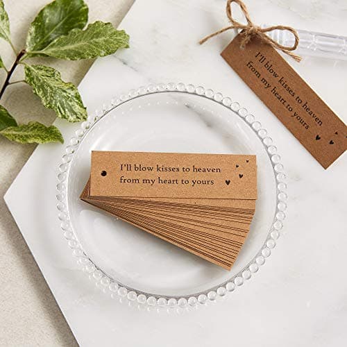ANGEL DOVE 25 Kraft Bubble Funeral Favor Tags for Funeral Celebration of Life Memorial