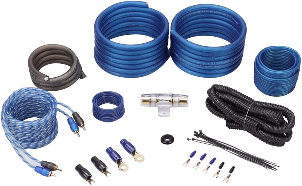 Rockville RWK41 4 Gauge Complete Car Amp Wiring Installation Wire Kit with RCA's, Black