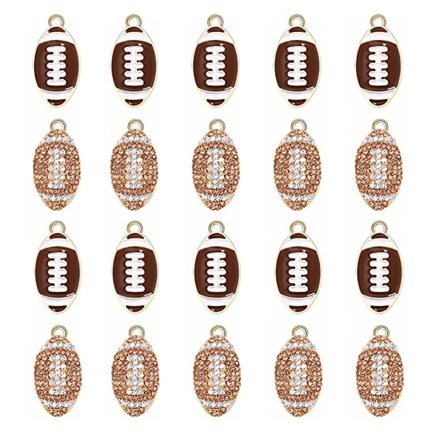 20PCS Sports Charms Enamel Basketball Baseball Pendant Charms for Jewelry Making Rhinestone Ball Game Softball Charm for Necklace Bracelet Earrings DIY Crafts Set 4