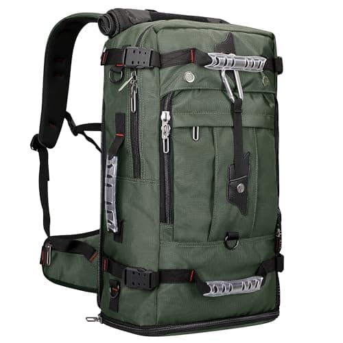 WITZMAN Travel Backpack for Men Convertible Duffle Luggage Bag fit 18 Inch Laptop Carry On Bags for Airplane (B681 Army Green)