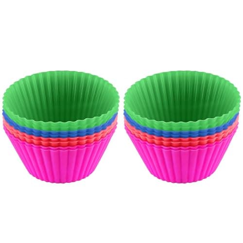 Oblivion Silicone Cupcake Mould 16 Pcs – Flexible, Non-Stick, Cake & Muffin Moulds for Baking, Durable Airfryer Liners Microwave, Easy Release, Reusable & Heat-Resistant Kitchen Essential (Any Color)