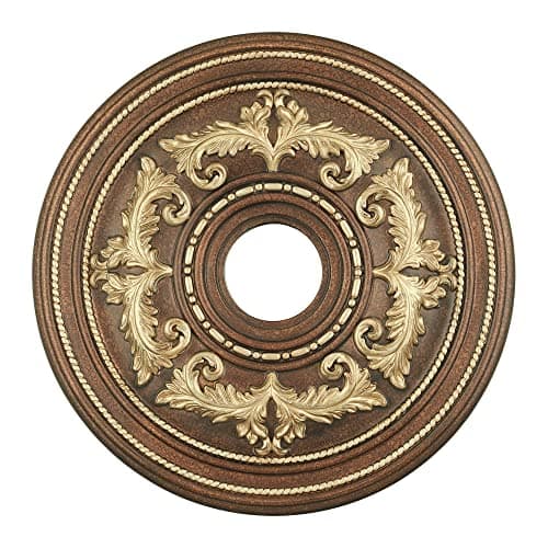 Livex Lighting, 8200-64, Ceiling Medallion, Hand Applied Palacial Bronze with Gilded Accents, 22.5"D x 1.5"H