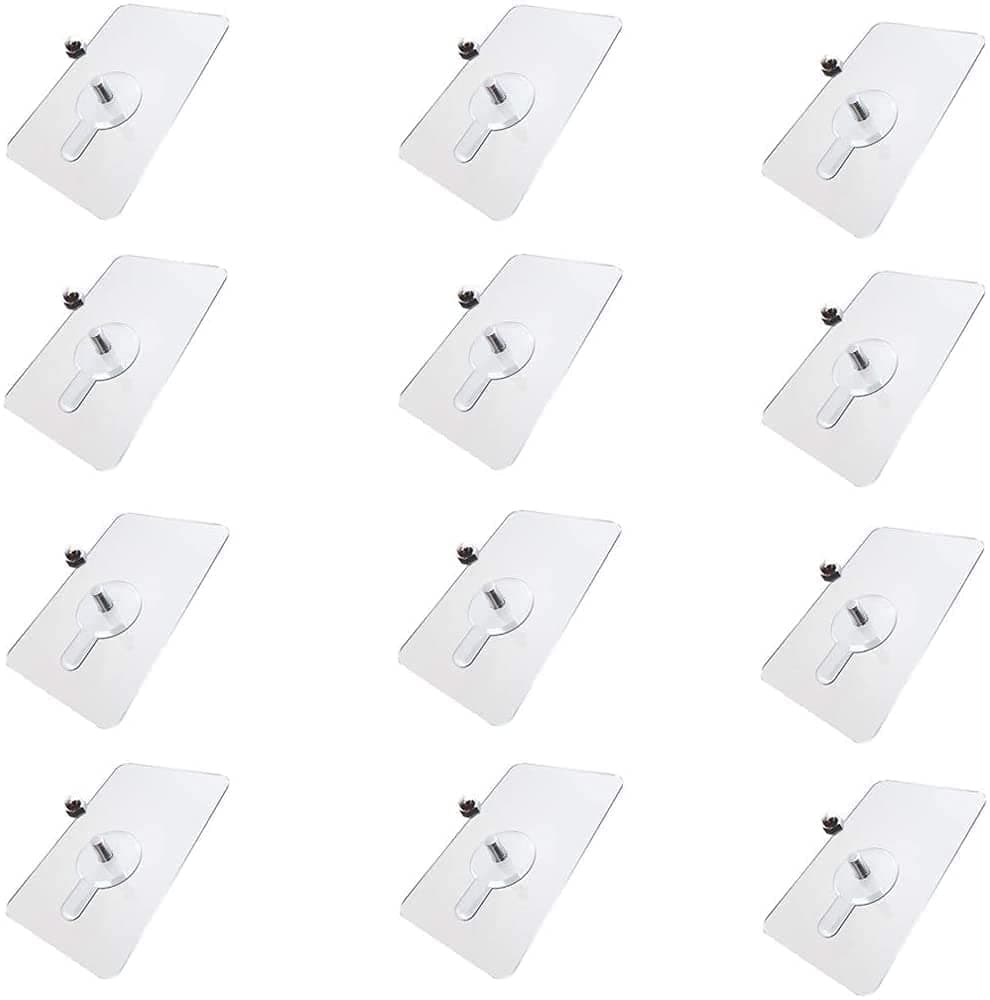 LYDL PVC Adhesive Nails Wall Hooks Heavy Duty Stick on Door Nail Free Screw Non-Trace No Drilling Nail Self Waterproof Adhesive Hanging Nails Hooks Holders Screws for Home Kitchen(Pack of 10), Metal, Transparent