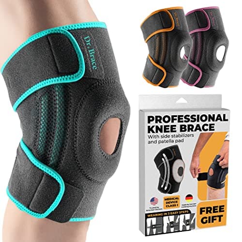DR. BRACE ELITE Knee Brace with Side Stabilizers & Patella Gel Pads for Maximum Knee Pain Support and fast recovery for men and women-Please Check How To Size Video (Earth, XX-Large)