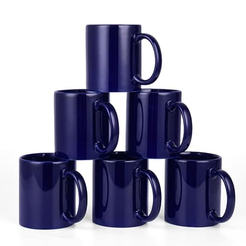 BYCNZB 12oz coffee mug set of 6 Coffee Mugs for Coffee, Tea, Cocoa, Milk(cobalto)