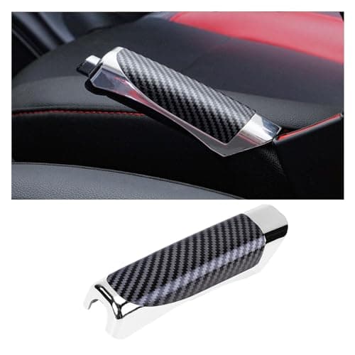 Augeny Car Handbrake Cover ABS Parking Handbrake Decorative Cap with Comfortable Grip Auto Handbrake Grip Cover Universal Vehicle Interior Decor Accessories for Most Cars Carbon Fiber
