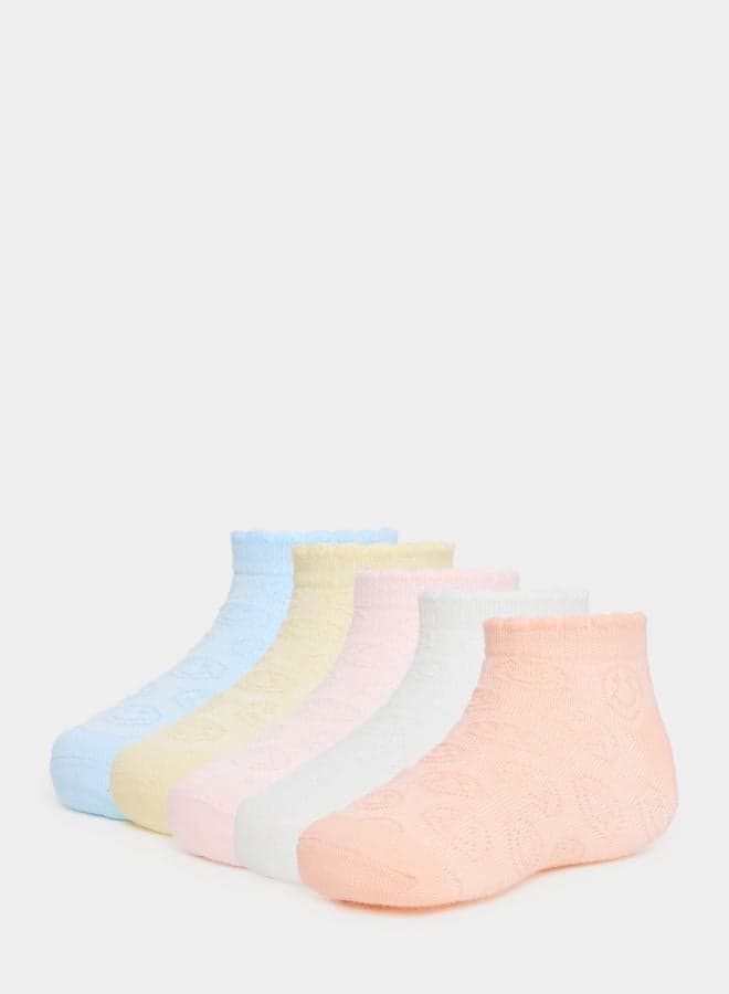 Pack of 5 - Flower Jacquard Ankle Length Socks