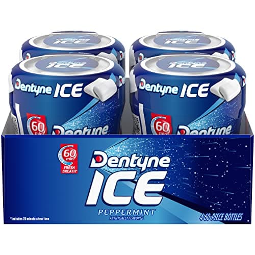 Dentyne Ice Peppermint Sugar Free Gum 4 Bottles of 60 Pieces 240 Total Pieces