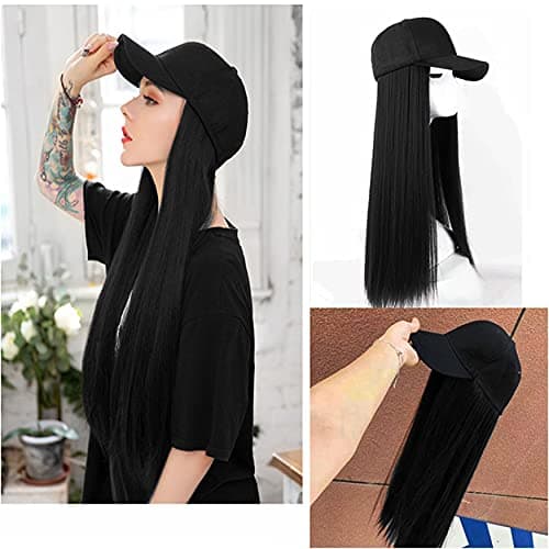 Paradise 26 Inch Long Straight Cap Wig for Women & Girls Matte Finish Adds Instant Hair Volume & Length |Lightweight & Natural Look Synthetic Hair Wig (Black)
