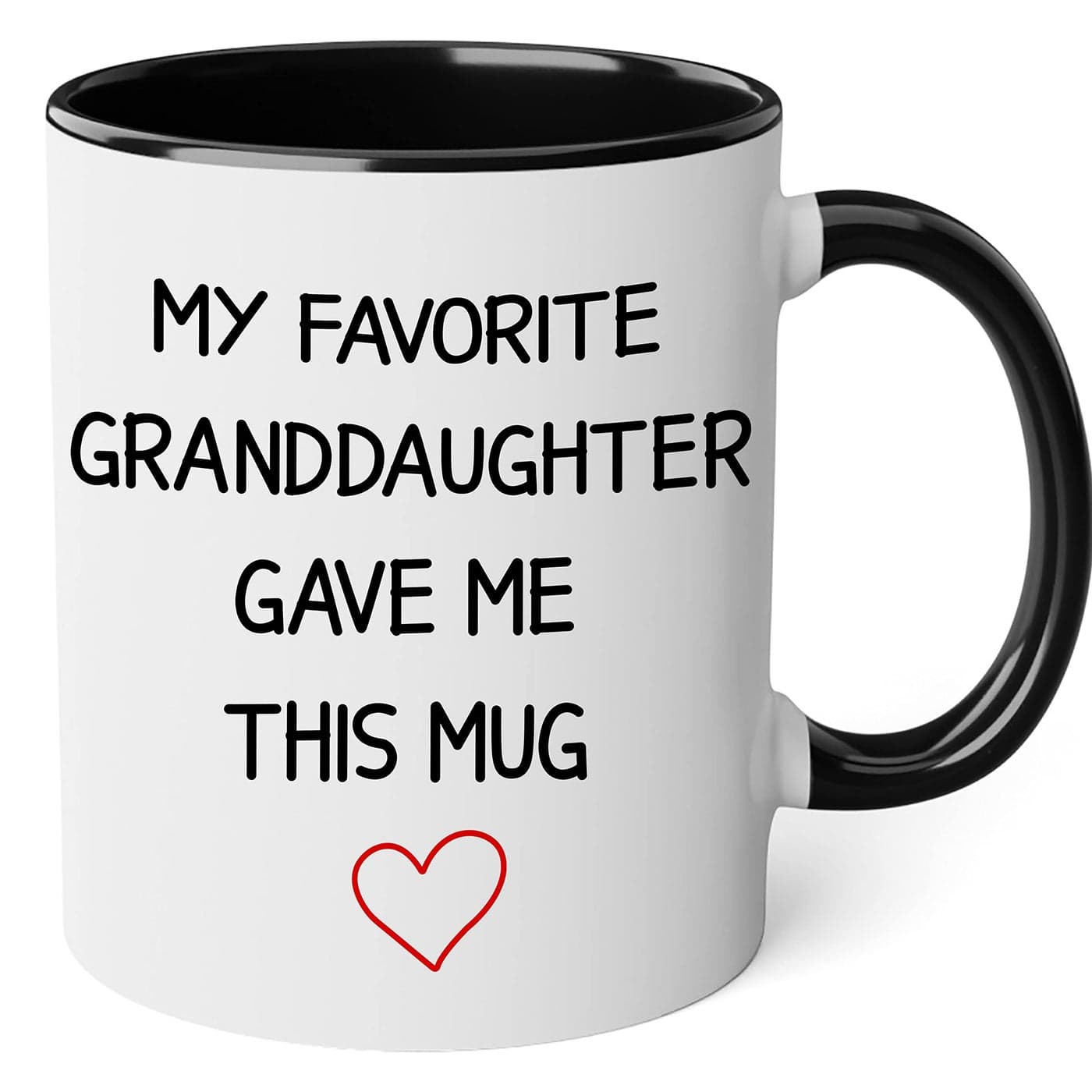 Livinges My Favorite Granddaughter Gave Me This Mug Grandpa Coffee Mug from Grandkids Abuelo Favorite Grandchild Grandma and Grandpa Mugs Black Accent 11oz