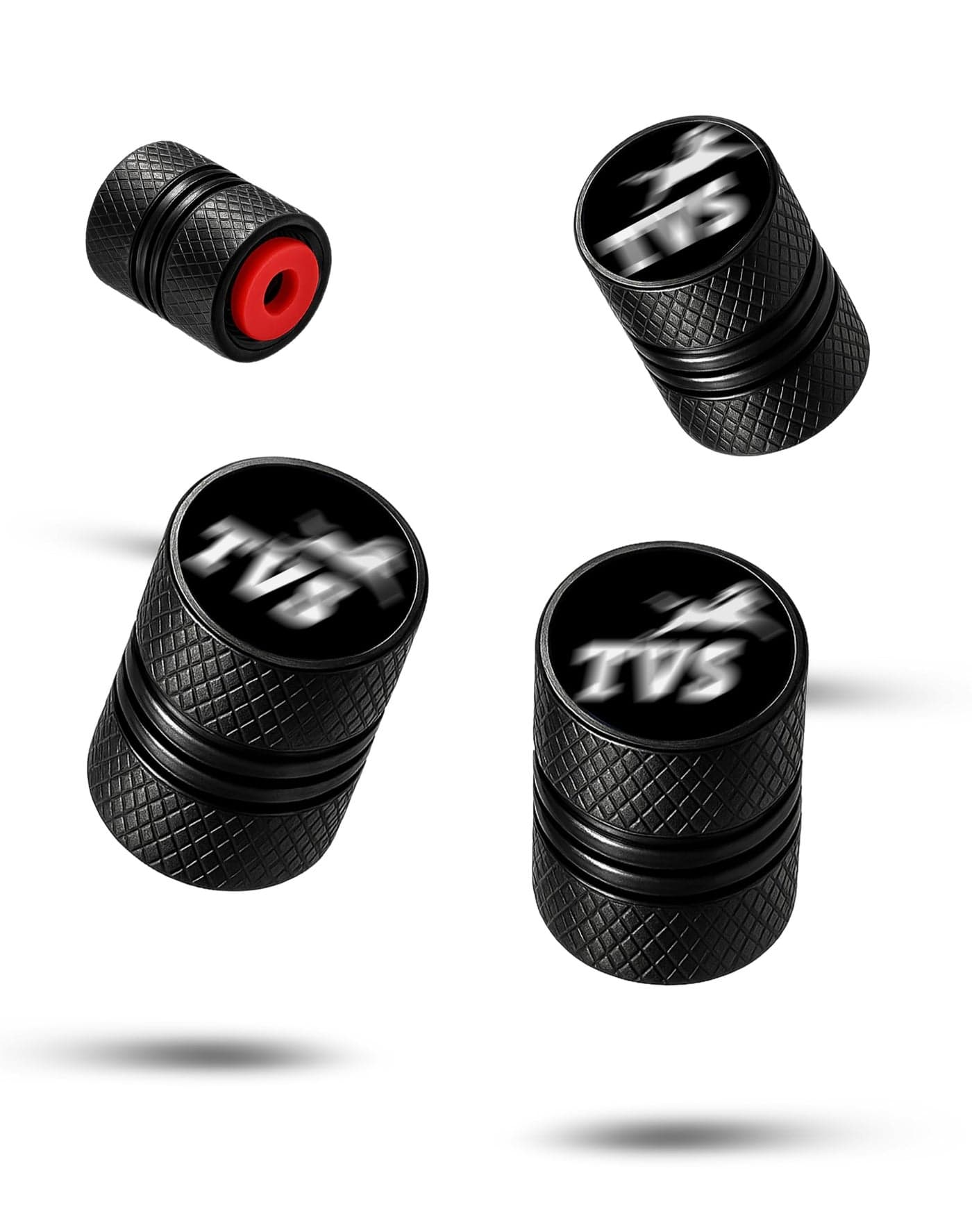Metal Tyre Valve Caps (Set of 4) | Laser Engraved | Anti-Leak O-Ring | Stylish Air Stem Covers | Universal Fit | Compatible with TVS Bikes & Scooters – Apache, Raider, Ntorq, Jupiter, XL100 & More
