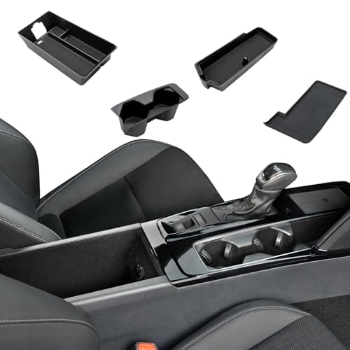 ELECFRESH 4PCS Center Console Organizer Tray for 2025 2026 Toyota Camry Accessories, Armrest Storage Box, Cup Holder, Wireless Charging Mat for Toyota Camry