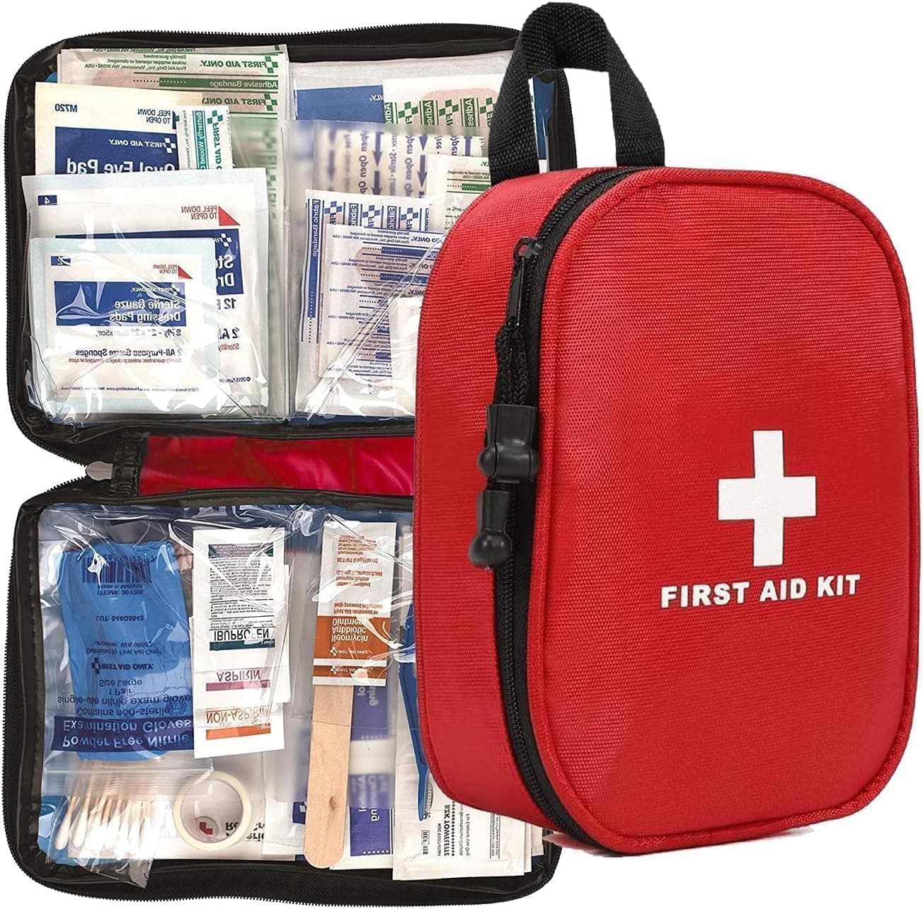 First Aid Kit for Hiking Backpacking Camping Travel Car Cycling with Waterproof Laminate Bags You Protect Your Supplies Be Prepared for All Outdoor Adventures or at Home Work Red10