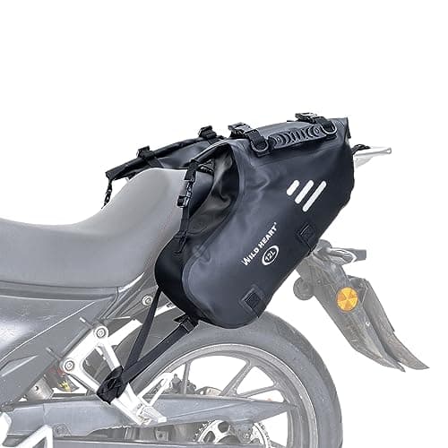WILD HEART Motorcycle Saddlebags Waterproof 24L 12L2 Side Pannier Bags TPU
