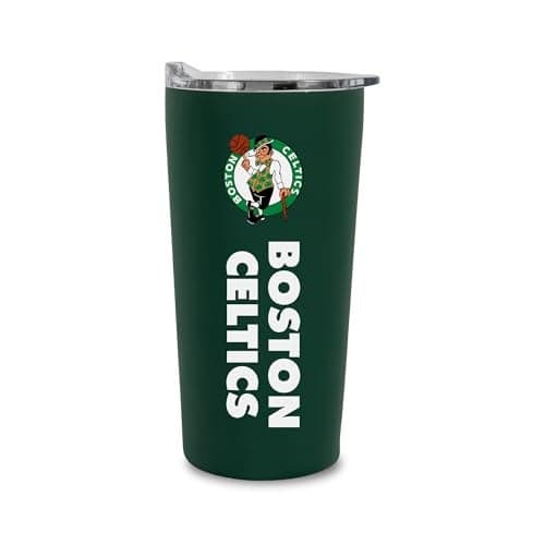 Rico Industries NBA Basketball Boston Celtics 18oz Soft Touch, Easy Grip Tumbler