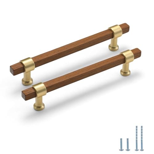 Evionlin 4 Pack 334 Inch Hole Center Walnut Wooden Drawer Pulls Beech Wood Drawer Handles Wood Hardware for Cabinets Dressers Wood Cabinet knobs Wooden knobs for cabinets and Drawers