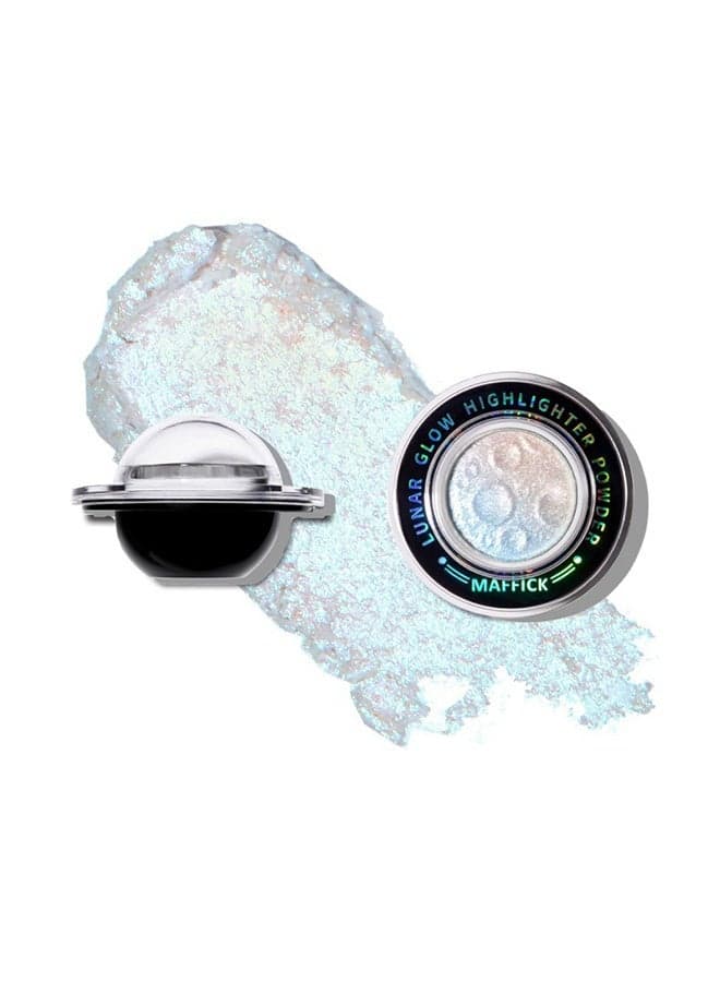 Planetary Highlighter-Highlighting Powder - Shimmer Face Makeup,Like a Galaxy, Shining and Refracting Colorful Luster,Natural Glow-Face & Body Brightening Makeup/01#Blue with purple in it