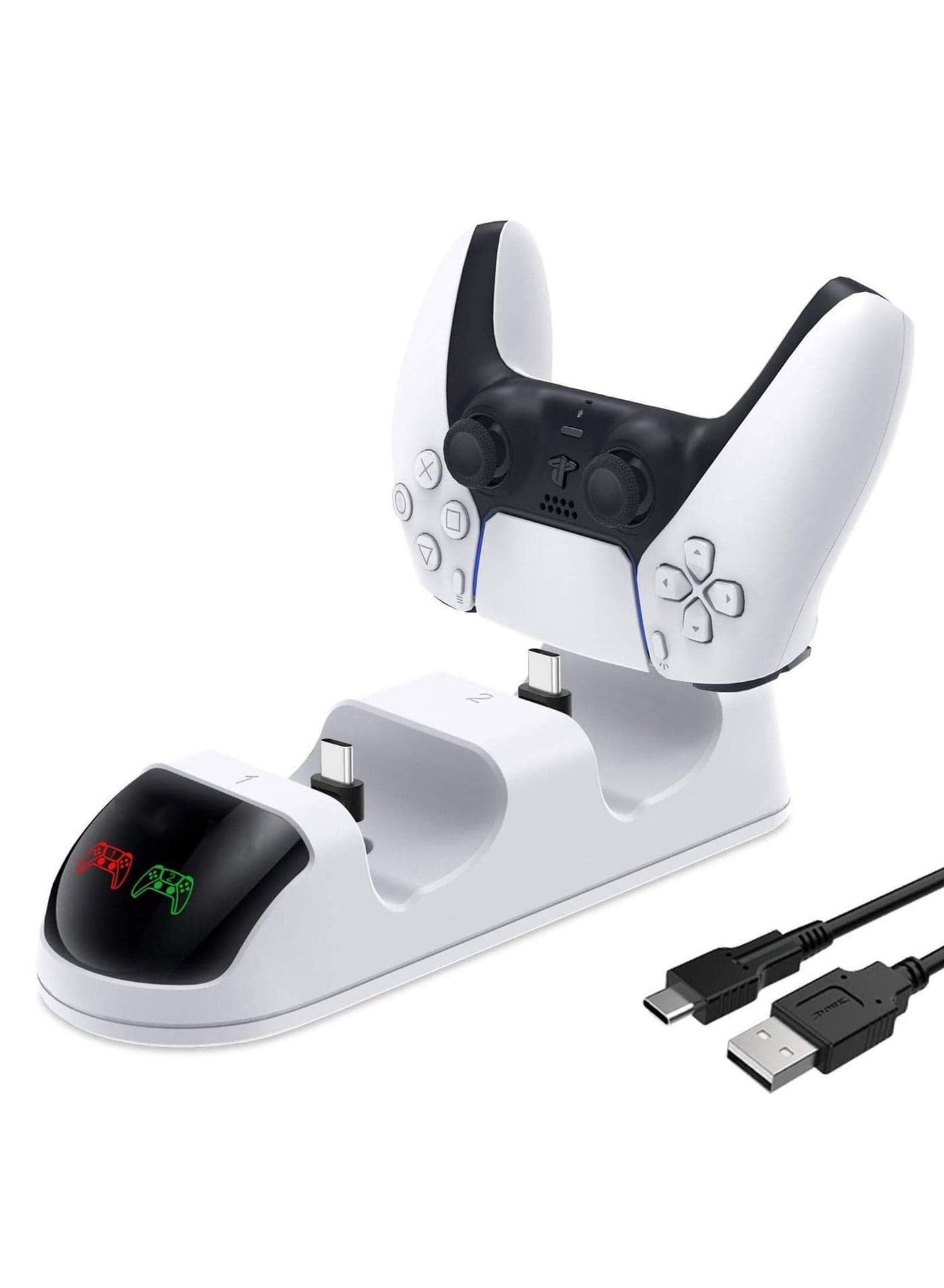 Controller Charger Station Feature with LED Light Indicators USB Cable Charging Dock Compatible with Playstation 5(PS5 2020) DualSense Wireless Controller