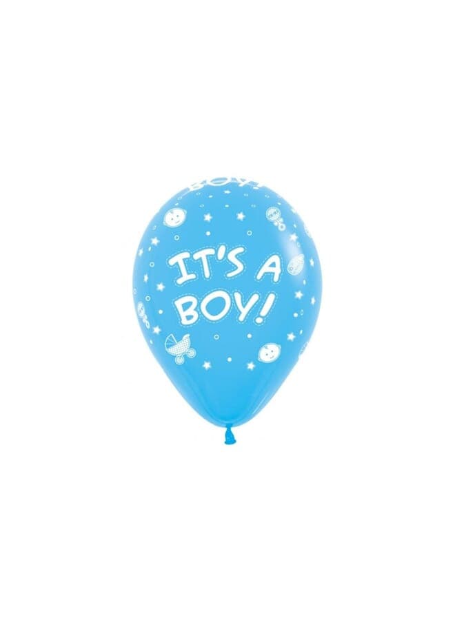 12 Piece All Over It'S A Boy Latex Fashion Balloons 12Inch