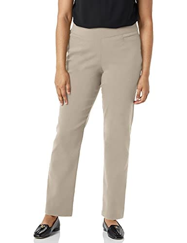 Briggs New York Women's Super Stretch Millennium Welt Pocket Pull on Career Pant, Cobblestone, 10