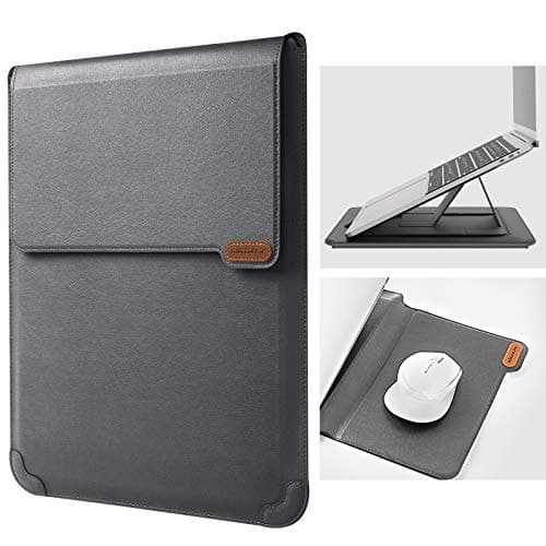 Nillkin Laptop Sleeve 13 inch (3-in-1), MacBook Sleeve with Adjustable Stand & Mouse Pad, 2 Stand Modes, 13 inch Laptop Case, Slim MacBook Accessories for Samsung/Surface/Chromebook/HP 12-14'', Gray