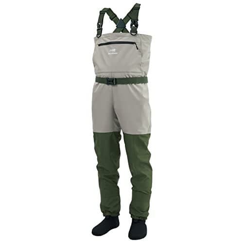BASSDASH IMMERSE Mens Breathable Fly Fishing Waders Stocking Foot Waterproof Lightweight Chest Wader