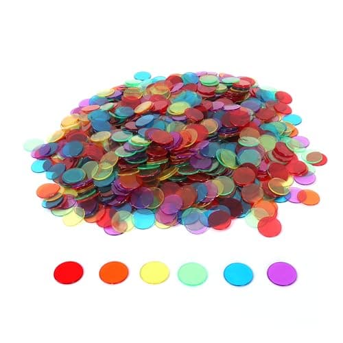 GSE Games Sports Expert MultiColor Bingo Chips 500 Pieces 34Inch HighContrast Transparent Counting Chips for Bingo Games Parties