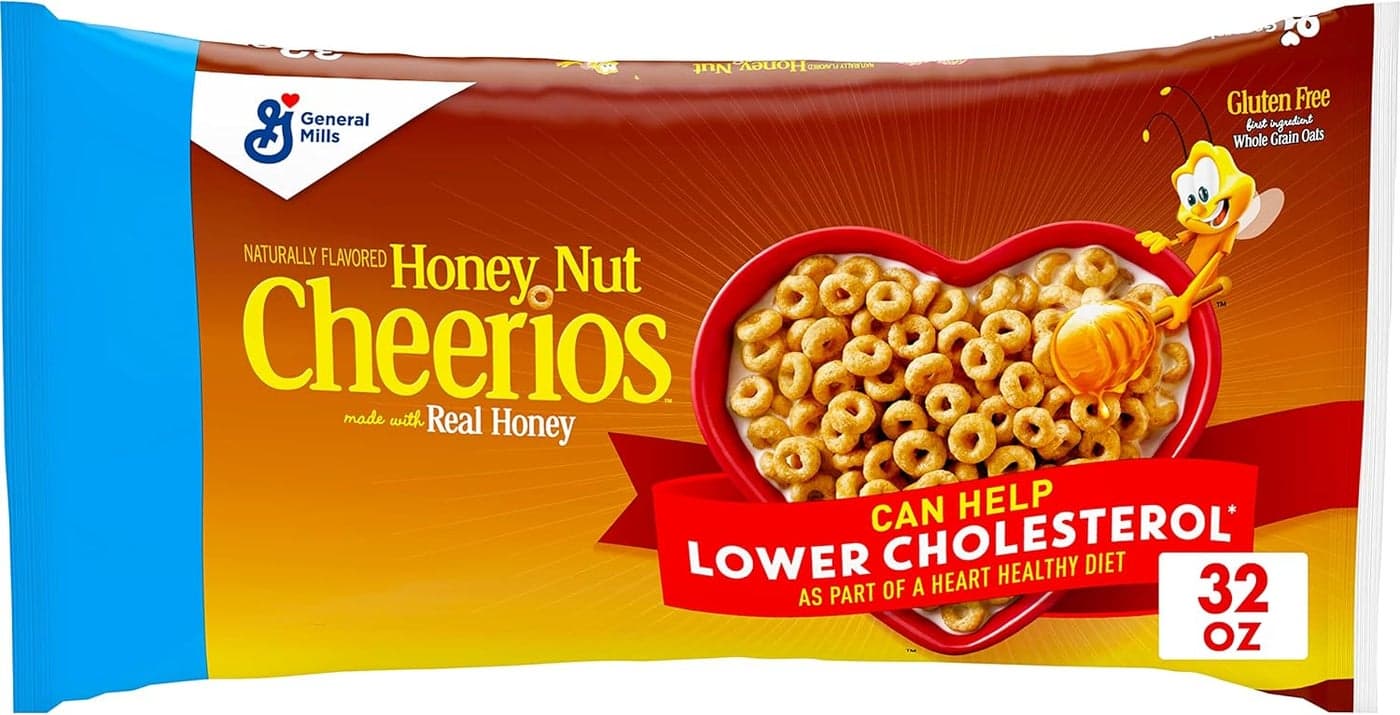 Honey Nut Cheerios Heart Healthy Breakfast Cereal, Gluten Free, 32 oz Value Bag
