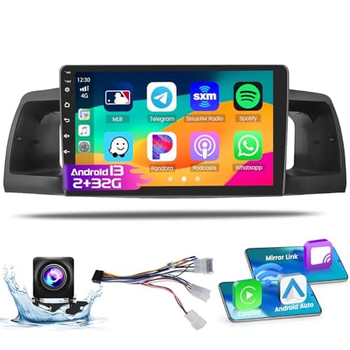 Roinvou 2+32G Android CarPlay Stereo for 2005-2012 Toyota Corolla EX, 9'' Touch Screen in-Dash GPS Navigation with Built-in Wireless CarPlay Android Auto Support Mirror Link BT RDS AHD DSP