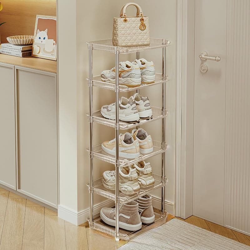KREPS 6Tier Vertical Shoe Rack Organizer SpaceSaving Metal Plastic Storage Shelf for Shoes Boots Heels and Sandals Durable and Easy Assembly 6 Layer