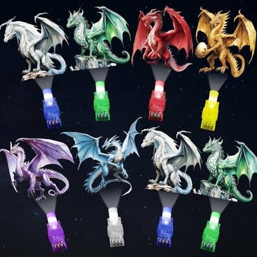 Oitnlaughter 36 PCS Dragon LED Finger Lights Medieval Party Favors Glow in the Dark Light Up Finger Lights Magic Themed Toys Bulk for Birthday Party Goodie Bag Stuffer Birthday Gifts Classroom Prize