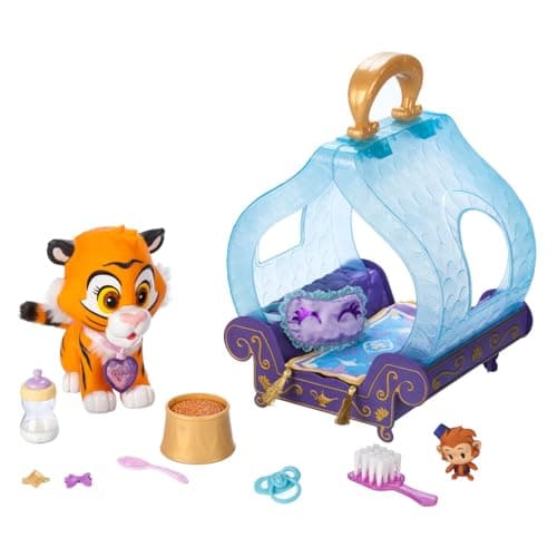 Disney Store Action Toys Princess Pet Play Set Rajah Tiger Toy Set Fun Playsets Princess Toys Perfect for Little Kids Comes with Rajah Bed Abu Figure and Magic Carpet