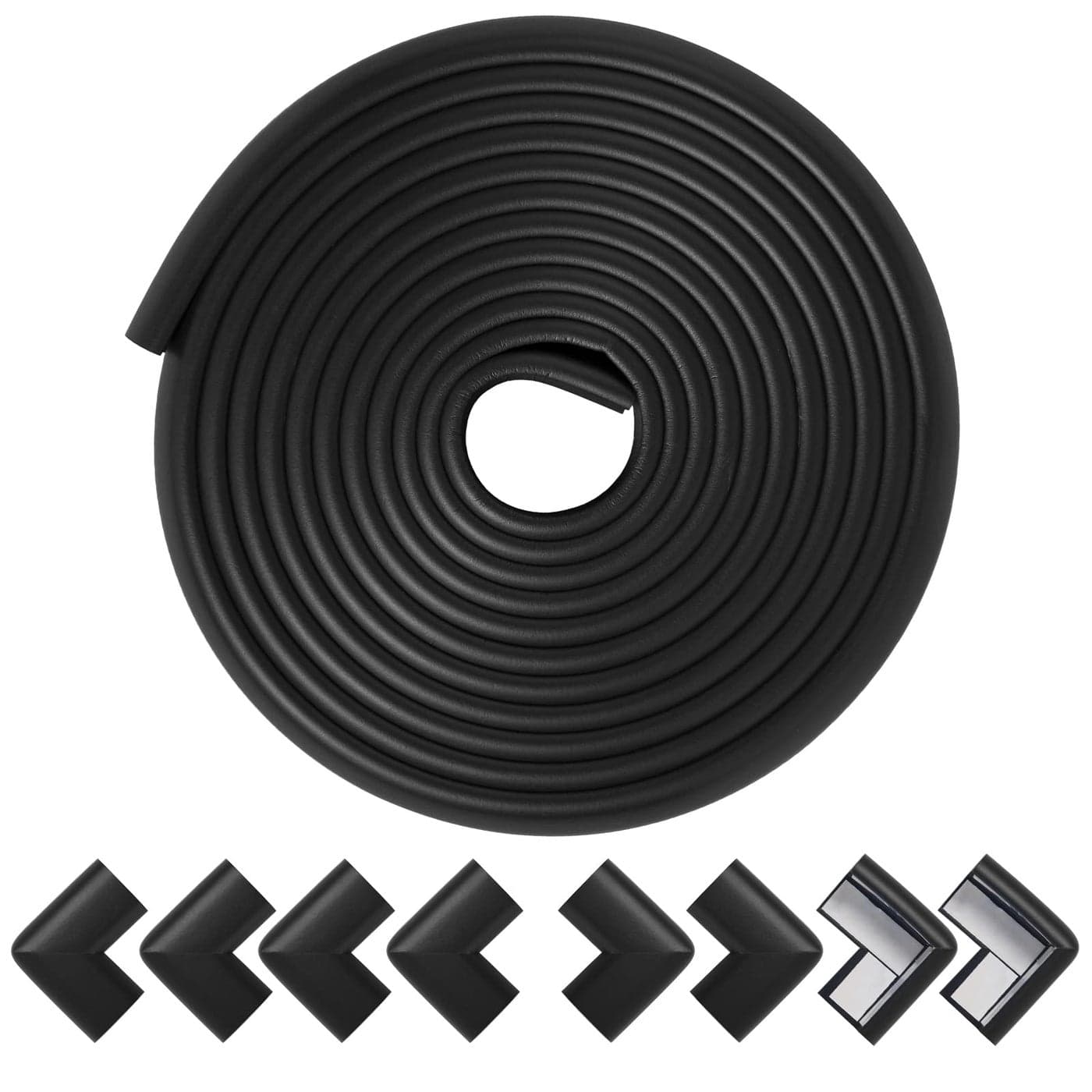 Arinbeb Foam Corner Protector Edge and Corner Guard with 19 feet Length Foam Safety Bumpers Baby Proofing Safety Table Corner Protectors Baby Proof Corner Black